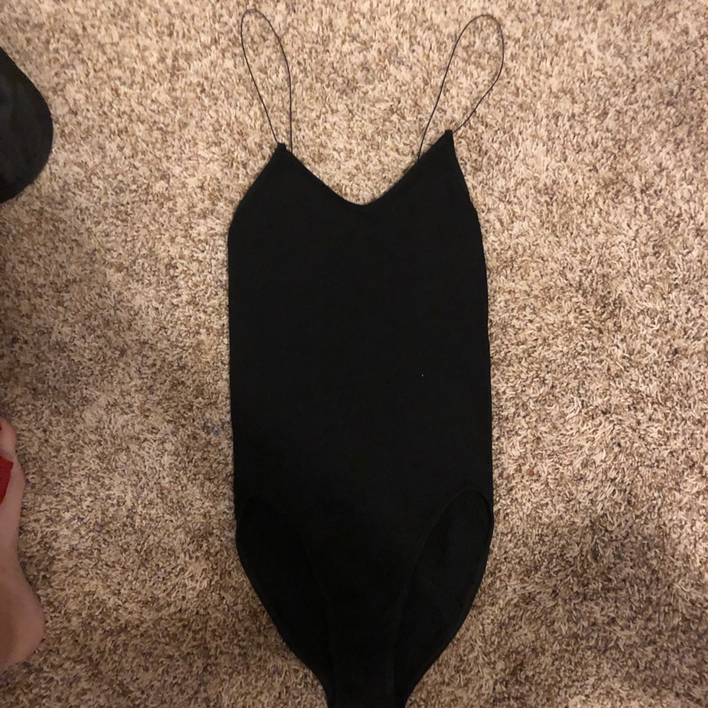 Urban Outfitters Black ribbed tank bodysuit